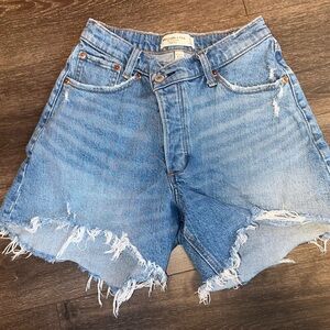Abercrombie & Fitch High Waist Blue Denim Shorts